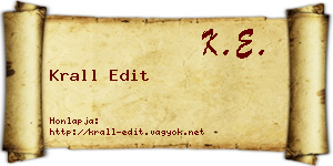 Krall Edit névjegykártya